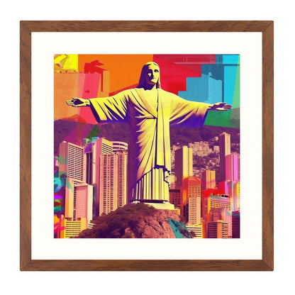 Rio de Janeiro - statue du Christ - peinture murale de style pop art