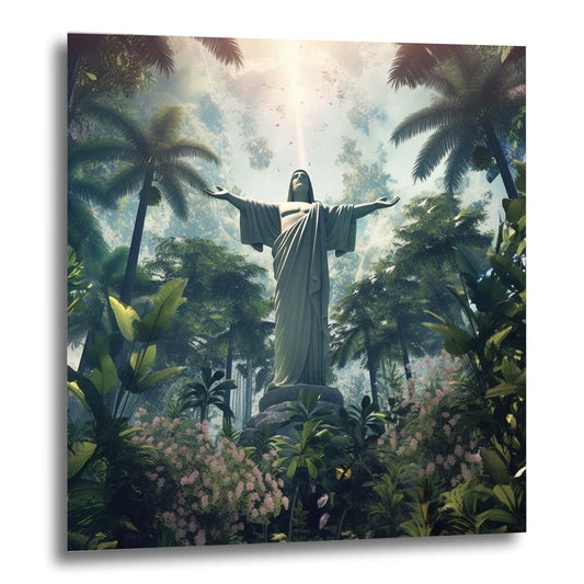 Rio de Janeiro Christus Statue - Wandbild in der Stilrichtung Urban Jungle