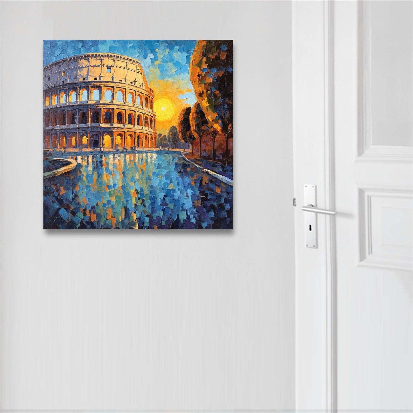 Rome Colosseum - mural in the style of impressionism
