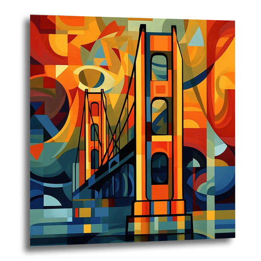 San Francisco Golden Gate Bridge - Mural in the style of Expressionism