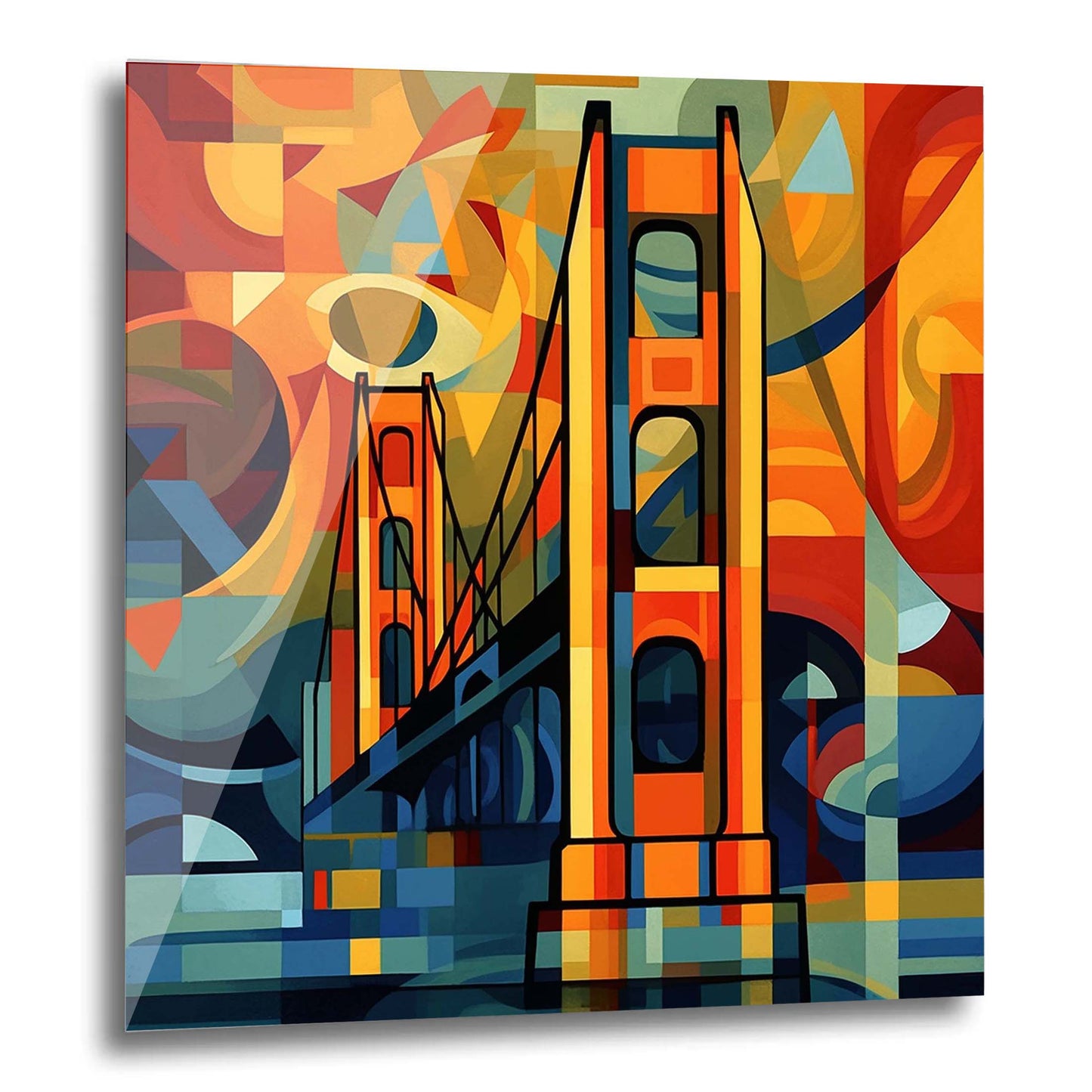 Golden Gate Bridge de San Francisco - Peinture murale dans le style de l'expressionnisme