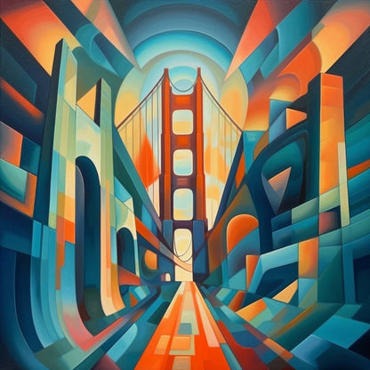 Urbanisto - San Fransisco - Wandbild in der Stilrichtung des Futurismus