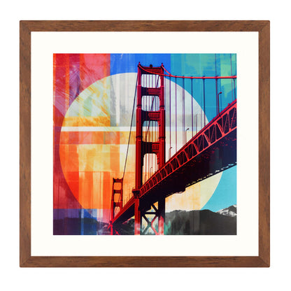 San Francisco Golden Gate Bridge - mural in the style of pop art