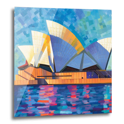 Sydney - Opera House - peinture murale dans le style de l'impressionnisme