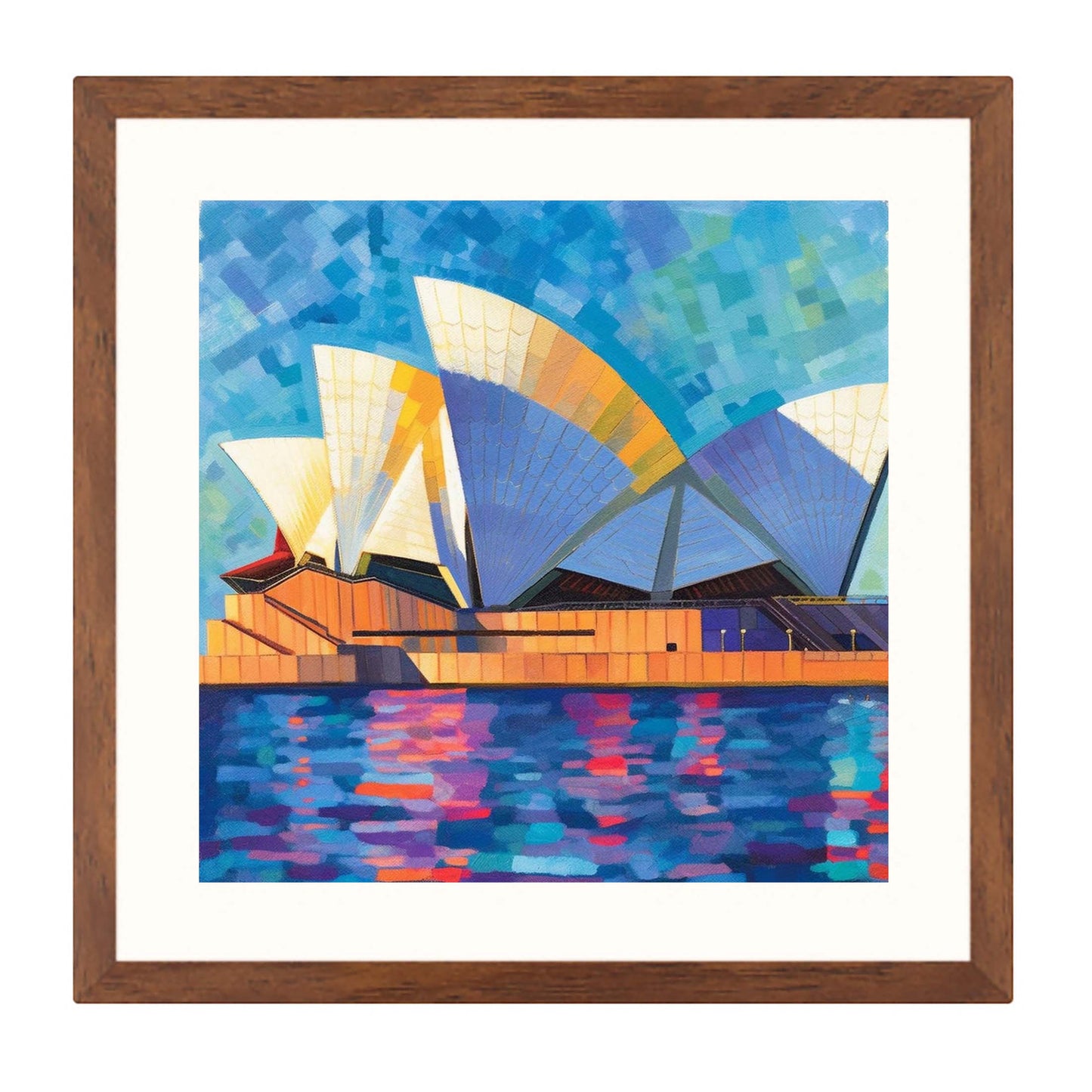 Sydney - Opera House - peinture murale dans le style de l'impressionnisme