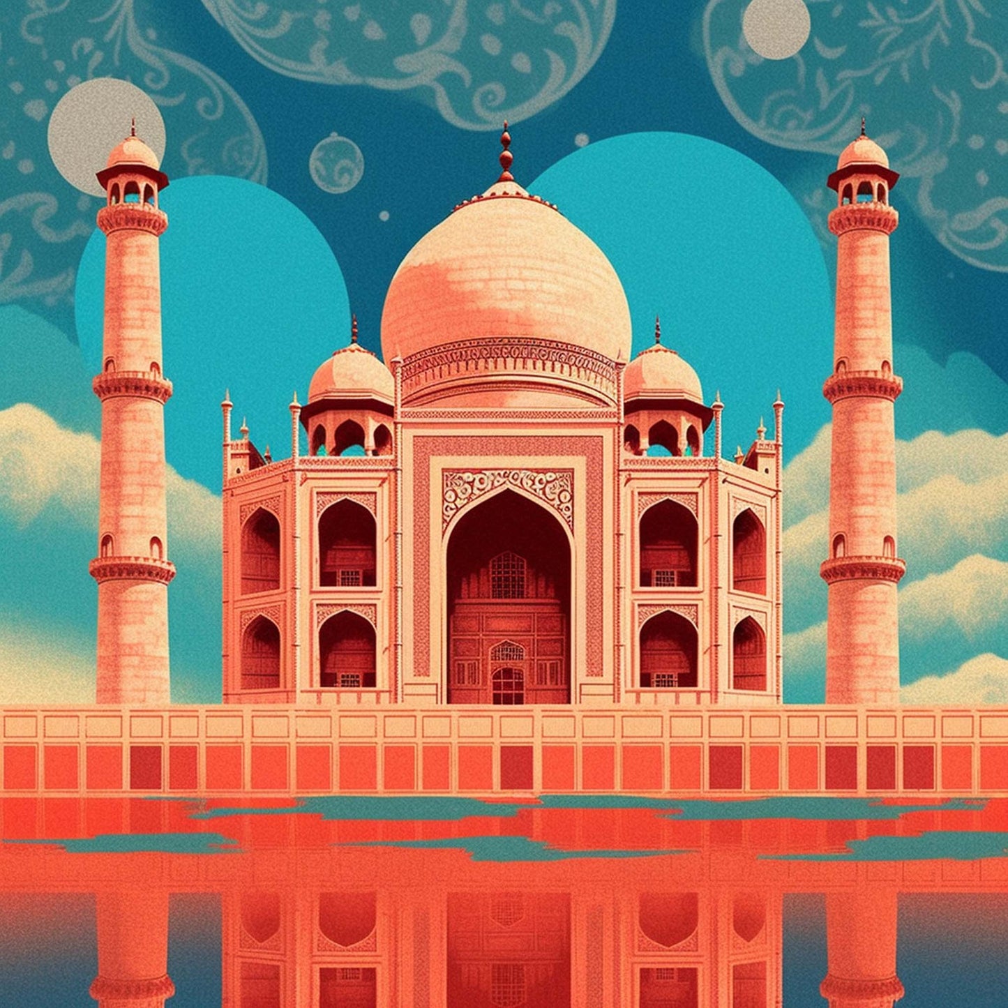 Urbanisto - Taj Mahal - Wandbild in der Stilrichtung des Minimalismus