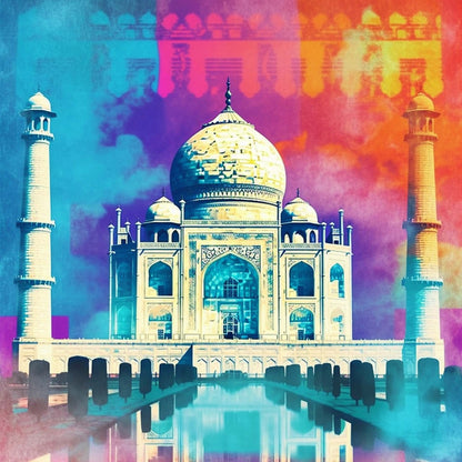Urbanisto - Taj Mahal - Wandbild in der Stilrichtung der Pop-Art