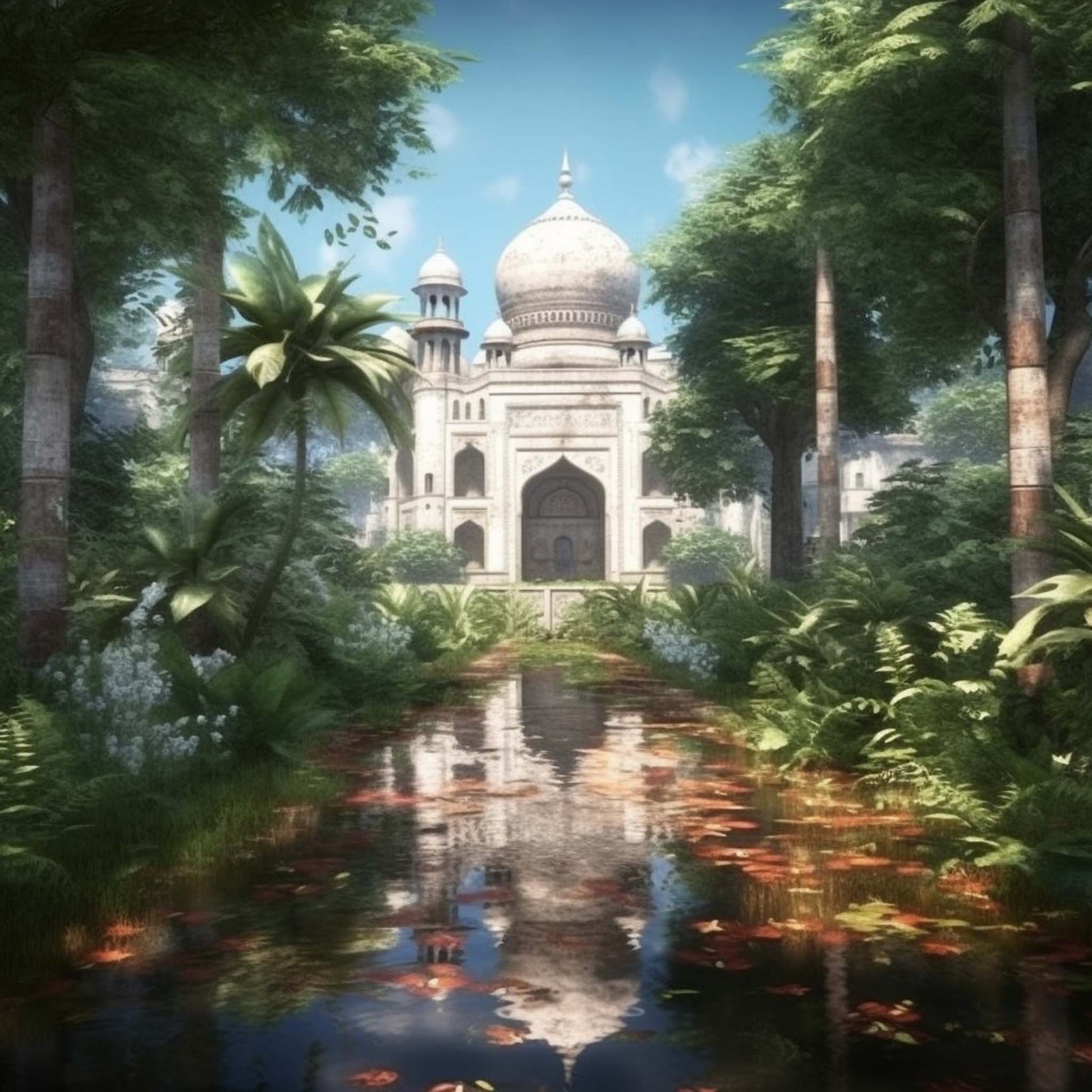 Urbanisto - Taj Mahal - Wandbild in der Stilrichtung Urban Jungle