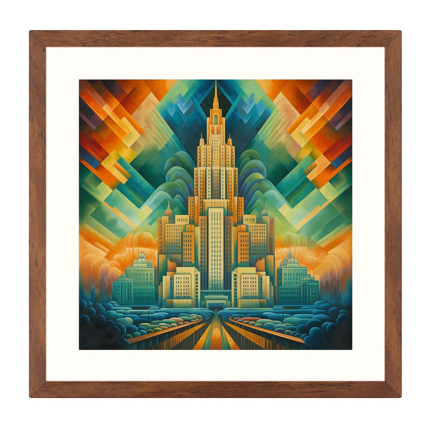 Warsaw Palace of Culture - mural in Futurism style