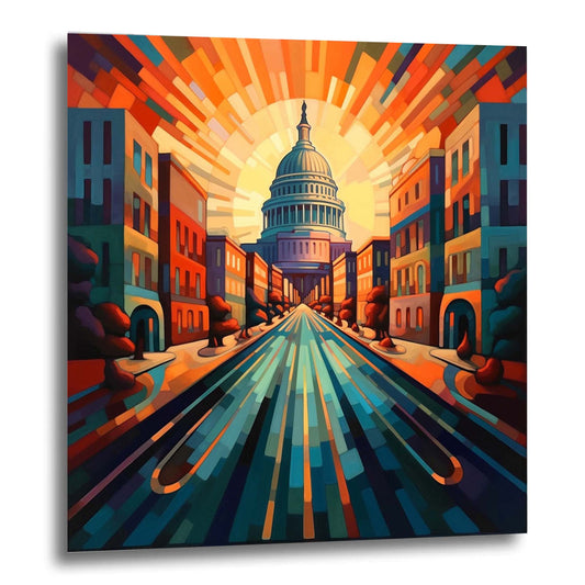 Washington Capitol - mural in the style of futurism