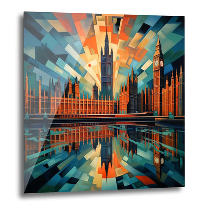 Palais de Westminster de Londres - peinture murale dans le style du futurisme