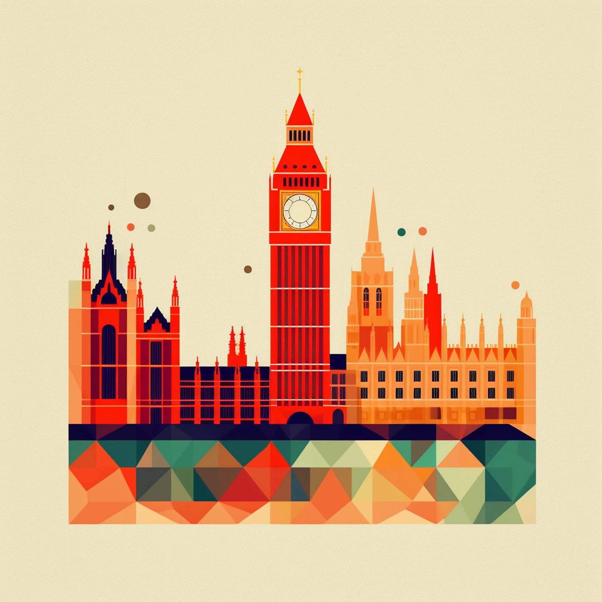 Urbanisto - London Westminster Palace - Wandbild in der Stilrichtung des Minimalismus