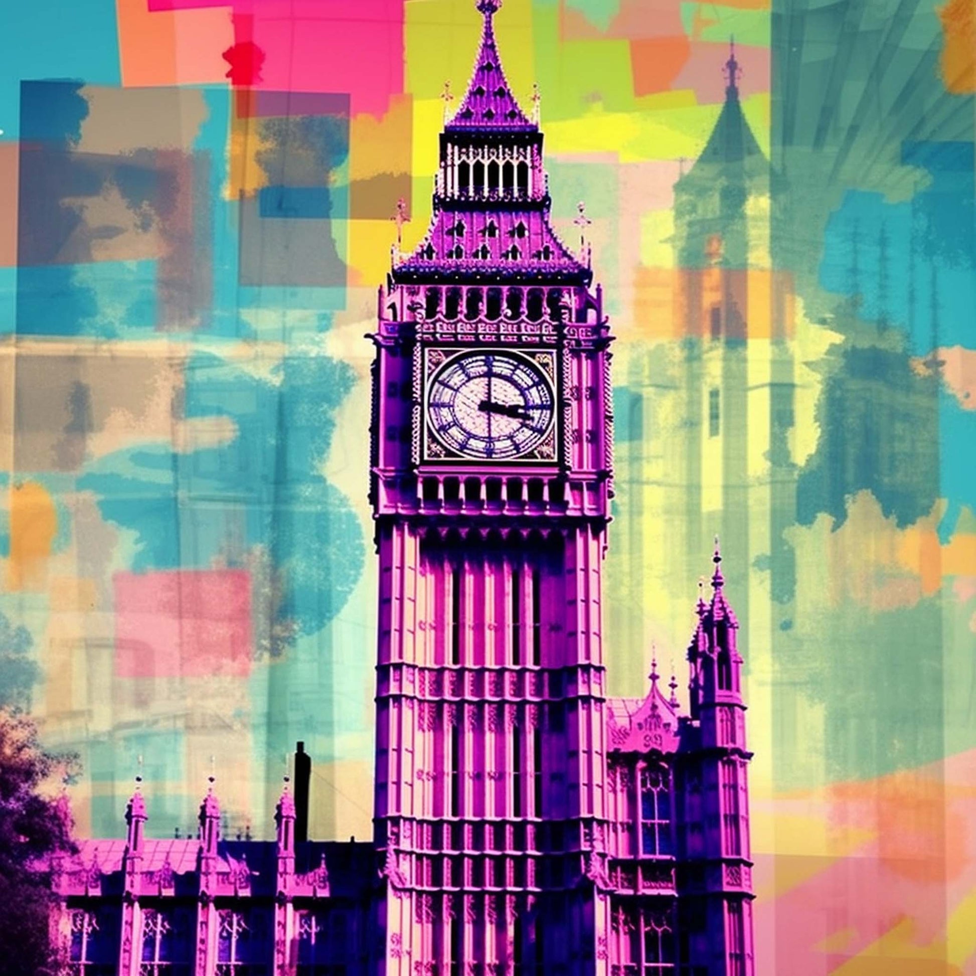 Urbanisto - London Westminster Palace - Wandbild in der Stilrichtung der Pop-Art