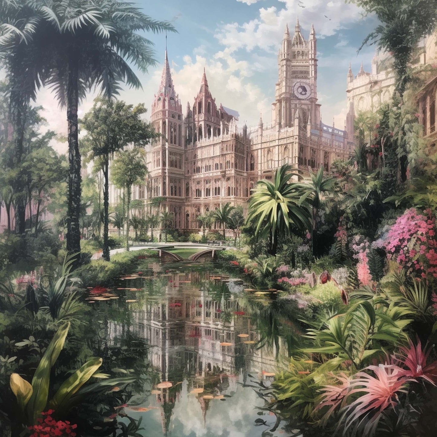 London Westminster Palace - Wandbild in der Stilrichtung Urban Jungle