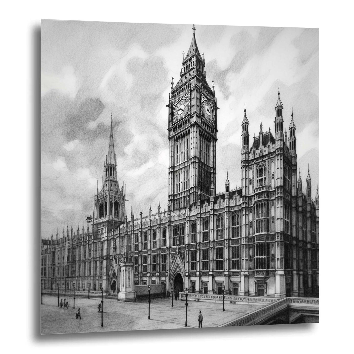 Palais de Westminster de Londres - peinture murale dans le style d'un dessin