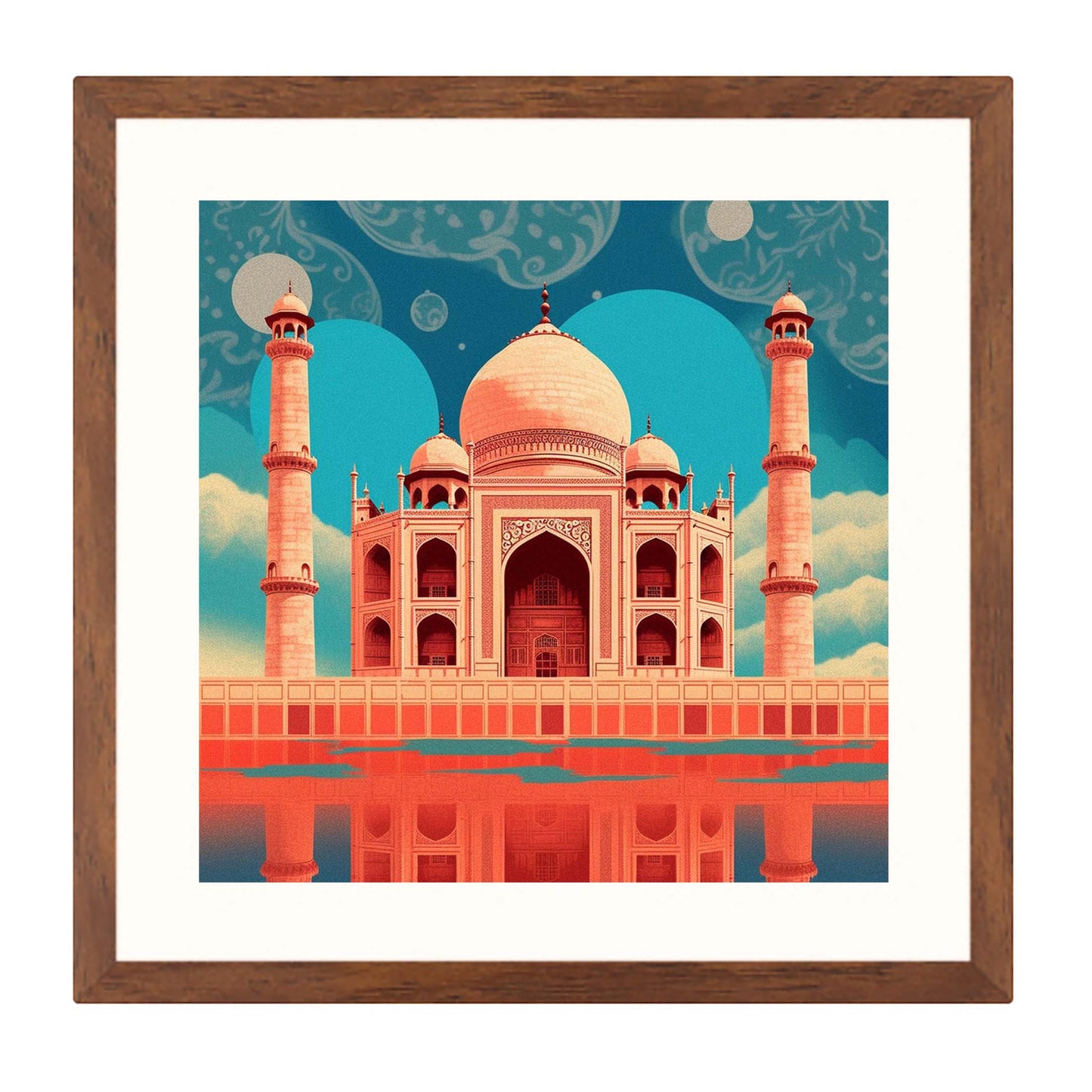 Taj Mahal - Wandbild in der Stilrichtung Urban Jungle